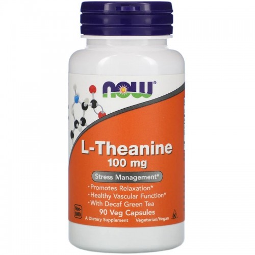 Now Foods L-Theanine 100 мг 90 веган кап