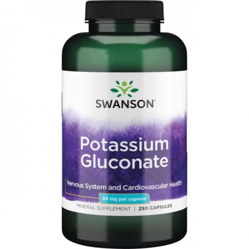 Swanson Potassium Gluconate 99 mg 250 Caps Per Bottle