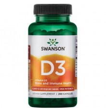 Swanson Vitamin D3 - High Potency 1,000 IU (25 mcg) 250 Caps