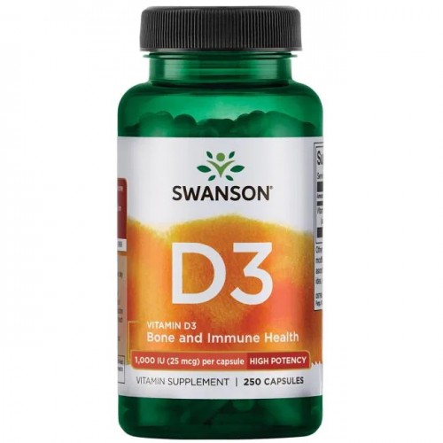Swanson Vitamin D3 - High Potency 1,000 IU (25 mcg) 250 Caps