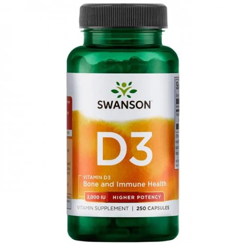 Swanson Vitamin D3 - High Potency 2,000 IU (50 mcg) 250 Caps