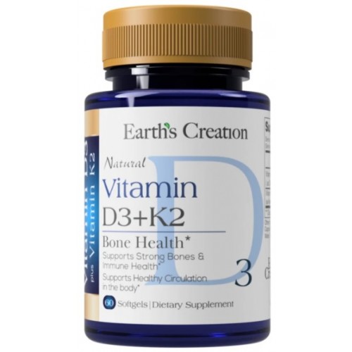 Earths Creation Vitamin D3 + K2 60 софт гель