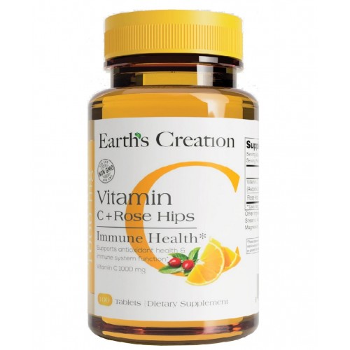 Earths Creation Vitamin C 500 mg with rose hips 100 таб