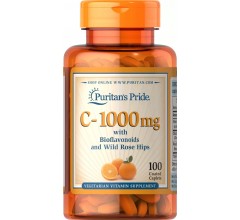 Puritans Pride Vitamin C-1000 mg with Bioflavonoids and Rose Hips 100 caplets