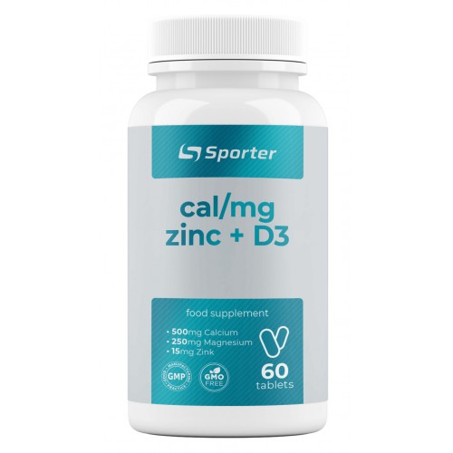 Sporter Calcium + Magnesium + Zinc + D3 60 таб