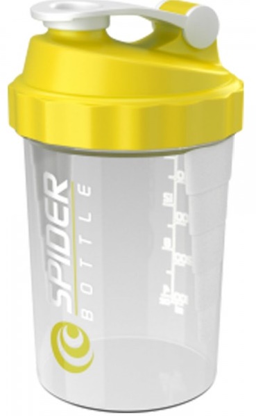 25oz yellow spiderbottle mini clear shaker blender mixing cup